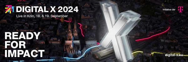 DIGITAL X 2024, live in Köln, 18. & 19. September: READY FOR IMPACT. Eine Initiative der Deutschen Telekom.